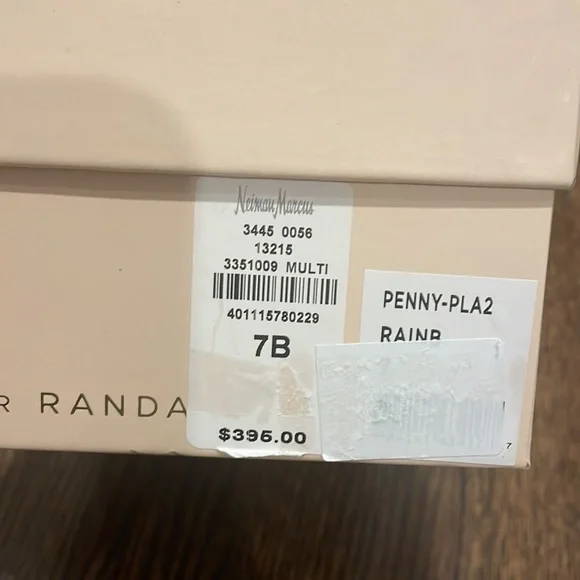 Loeffler Randal Penny Rainbow Pleated Bow Heel NWT